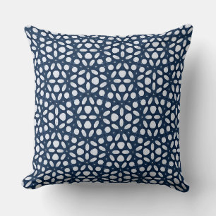 Modern Navy Blue & White Coastal Throw Pillow