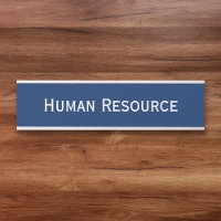 Modern Navy Blue White Office Room Department Name