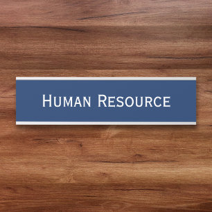 Modern Navy Blue White Office Room Department Name Door Sign