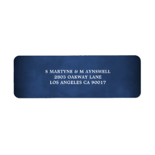 Modern Navy Blue White Wedding Address