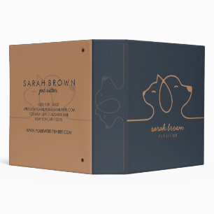 Modern Navy Brown Theme Pet Logo Binder