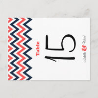 Modern Navy & Coral Chevron & Lovebirds Wedding