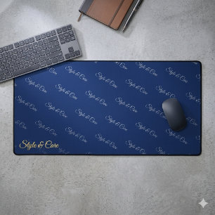 Modern Navy Desk Mat Custom Branding Accessory
