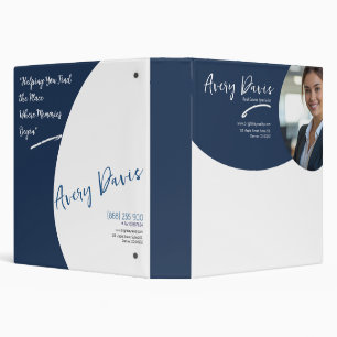 Modern Navy Elegant Minimalist Design Real Estate Binder
