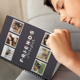 Modern Navy Friends Forever Postage Stamp Photo  Notebook