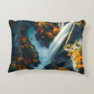 Modern Navy & Gold Abstract Mountain Peak – Luxury Accent Pillow