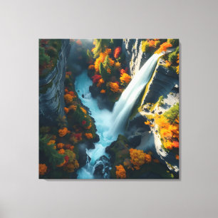 Modern Navy & Gold Abstract Mountain Peak – Luxury Canvas Print