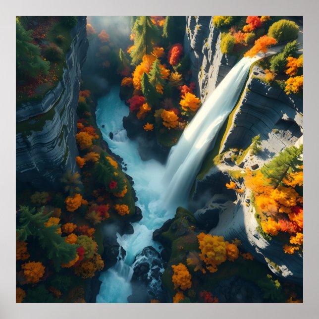 Modern Navy & Gold Abstract Mountain Peak – Luxury Poster (Front)