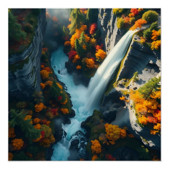 Modern Navy & Gold Abstract Mountain Peak – Luxury Poster (Front)