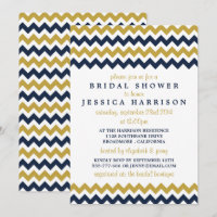Modern Navy & Gold Chevron Bridal Shower