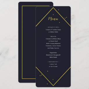Modern Navy Gold Geometric Menu Invitation