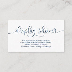 Modern Navy Hand Lettered design, Display Shower Enclosure Card