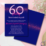 Modern Navy Hot Pink Glitter Blush Womens Birthday Invitation<br><div class="desc">Celebrate a milestone birthday in style with our chic and elegant adult birthday party invitation. This invitation, perfect for any milestone birthday, boasts a stunning design that is sure to impress. The editable text allows you to customize it for any birthday, from the 40th to the 60th and beyond, making...</div>