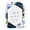 modern navy & light blue flowers wedding