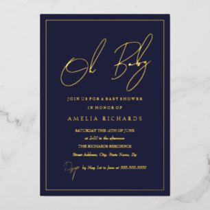 Modern Navy Oh Baby Boy Baby Shower