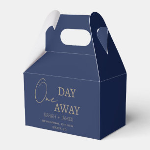 Modern Navy One Day Away Rehearsal Dinner Wedding Favor Box