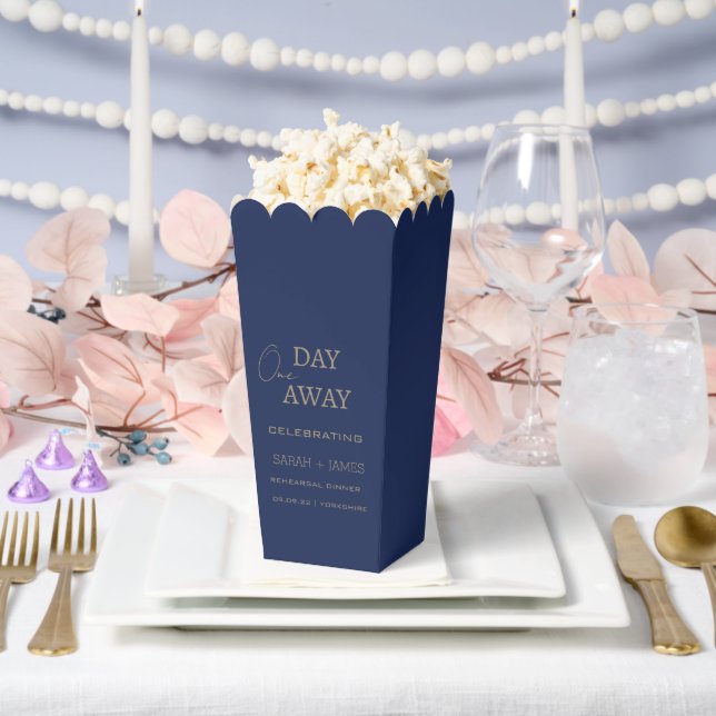 Modern Navy One Day Away Wedding Rehearsal Dinner  Favor Box (Wedding)
