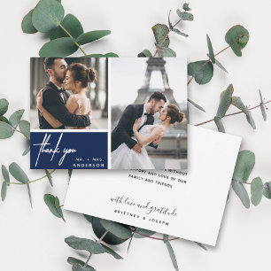 Modern Navy Photo Collage Wedding