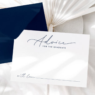 Modern Navy Script Advice for the Graduate Card