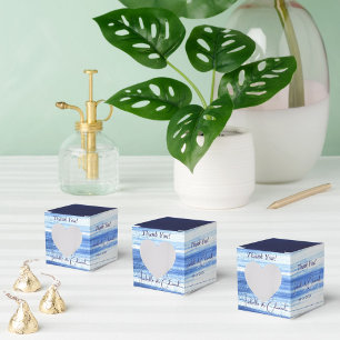 Modern Navy Watercolor Brush Strokes Pattern Favor Box