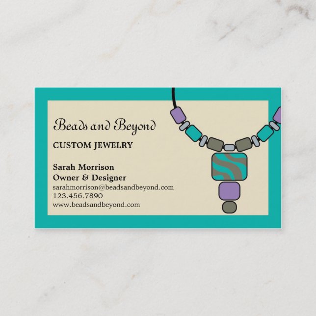 Modern Necklace Jewellery Business Card (Front)