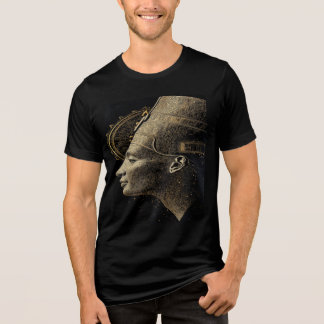 "Modern Nefertiti: Royal Golden Art Tri-Blend Shirt