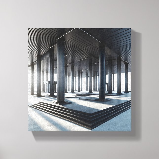 Modern Neo-Classical Architecture Art - 3D Perspec Canvas Print (Front)