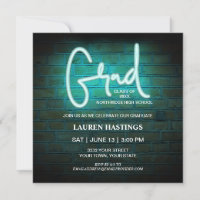 Modern Neon 2023 Photo Graduation Party Invitation