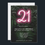 Modern Neon 21st Birthday  Invitation<br><div class="desc">Modern Neon 21st Birthday Invitation</div>