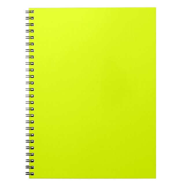 Modern neon chartreuse green bright plain solid notebook (Front)