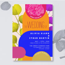 Modern Neon Festival Garden Geometric Wedding