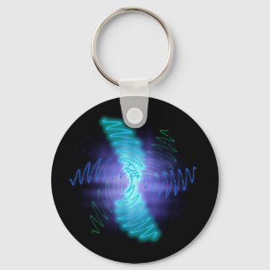 Modern Neon Glowing Sound Waves Keychain