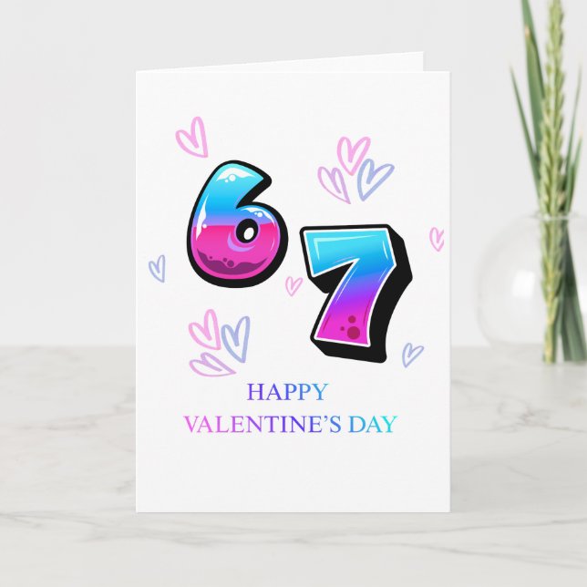Modern Neon Gradient Happy Valentine's Day Card (Front)