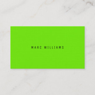 Modern neon green and black cover business card