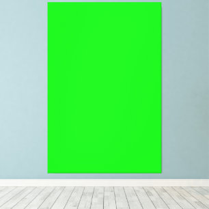 Modern neon green screen bright solid colour cool canvas print