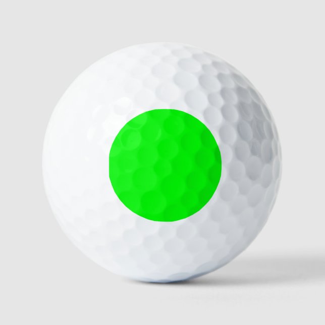Modern neon green screen bright solid plain cool  golf balls (Front)