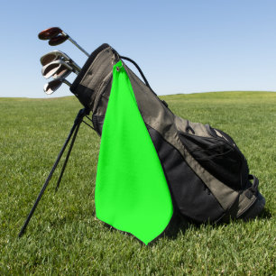 Modern neon green screen bright solid plain cool  golf towel