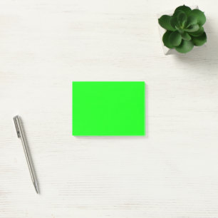 Modern neon green screen bright solid plain cool post-it notes
