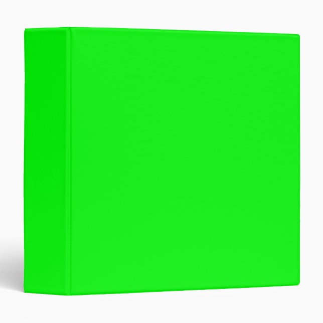 Modern neon green screen solid plain minimalist  binder (Front/Spine)