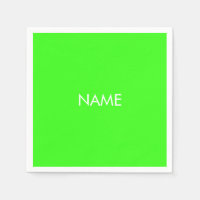 Modern neon green white custom name text paper