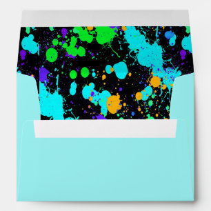 Modern Neon Paint Splatter, Envelopes