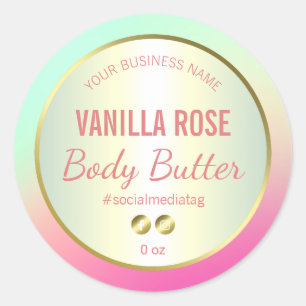 Modern Neon Pink And Green Body Butter Labels