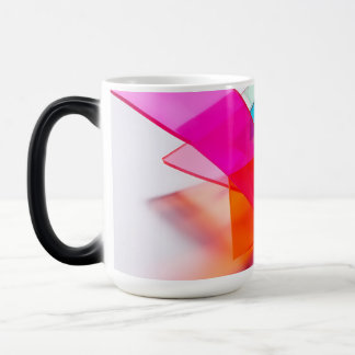 Modern Neon Pink Blue Abstract Glass Layers Magic Mug