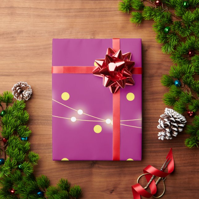 Modern Neon Pink Glowing Minimalist Wrapping Paper (Holiday Gift)