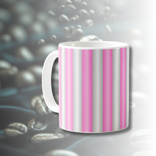Modern Neon Pink Stripes with 3D Effect Coffee Mug