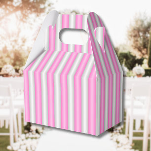 Modern Neon Pink Stripes with 3D Effect Favor Box