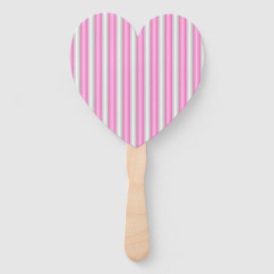 Modern Neon Pink Stripes with 3D Effect Hand Fan