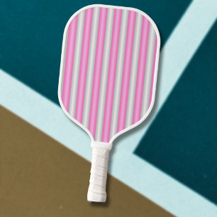 Modern Neon Pink Stripes with 3D Effect Pickleball Paddle