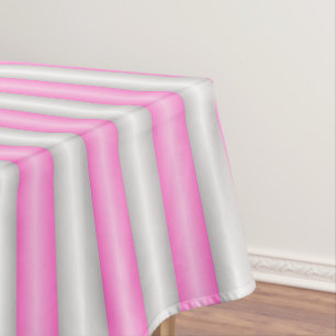 Modern Neon Pink Stripes with 3D Effect Tablecloth