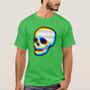 Modern Neon Skull Illustration T-Shirt